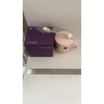 Cana ceramica, Flippy, din Portelan, print Figurine Animalute, Cana penru Copii, Model CUTE, Cana cu Lingura si Capac,