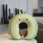 Perna de Calatorie in Forma de U, Flippy, Pentru Gat si Cap, Umplutura din Spuma cu Memorie, 30x30 cm, Model Avocado,