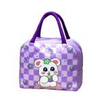 Geanta Termoizolanta pentru Copii, Flippy, 23x13x19 cm, Model Imprimeu Iepuras, din Folie de Aluminiu si Panza Oxford,