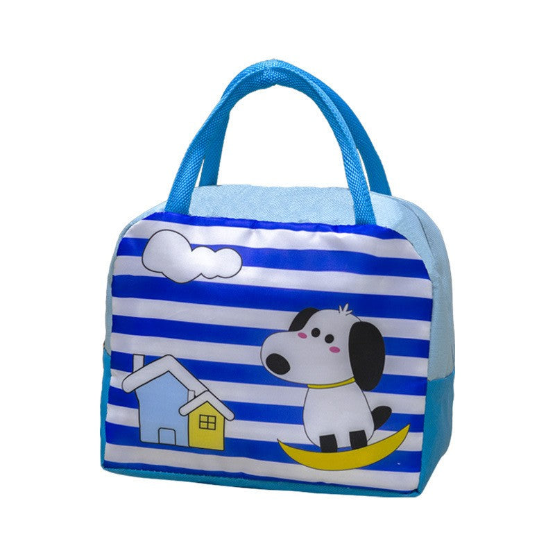 Geanta Termoizolanta pentru Copii, Flippy, 23x13x19 cm, Model Imprimeu Catel, din Folie de Aluminiu si Panza Oxford,