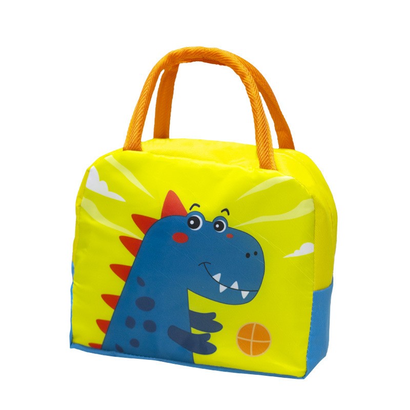 Geanta Termoizolanta pentru Copii, Flippy, 23x13x19 cm, Model Imprimeu Dinozaur, din Folie de Aluminiu si Panza Oxford,