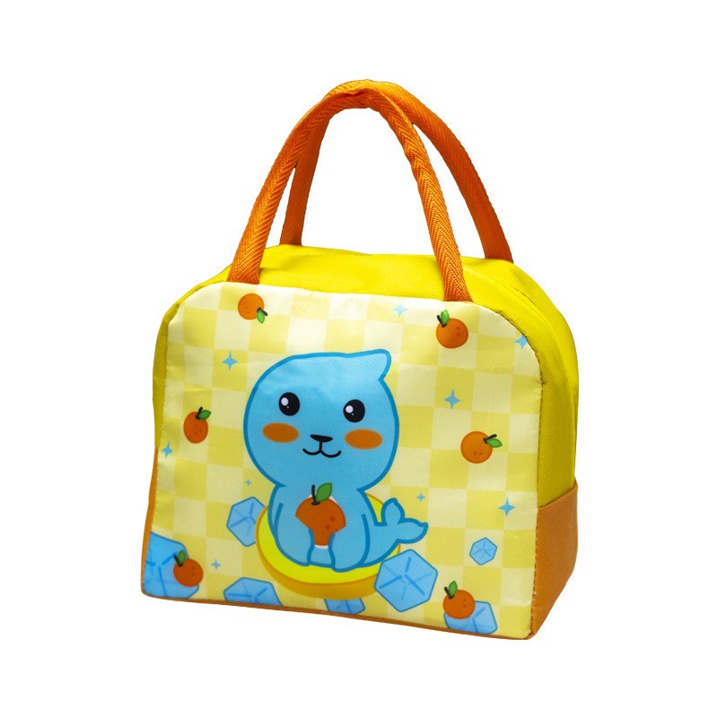 Geanta Termoizolanta pentru Copii, Flippy, 23x13x19 cm, Model Imprimeu Foca, din Folie de Aluminiu si Panza Oxford,