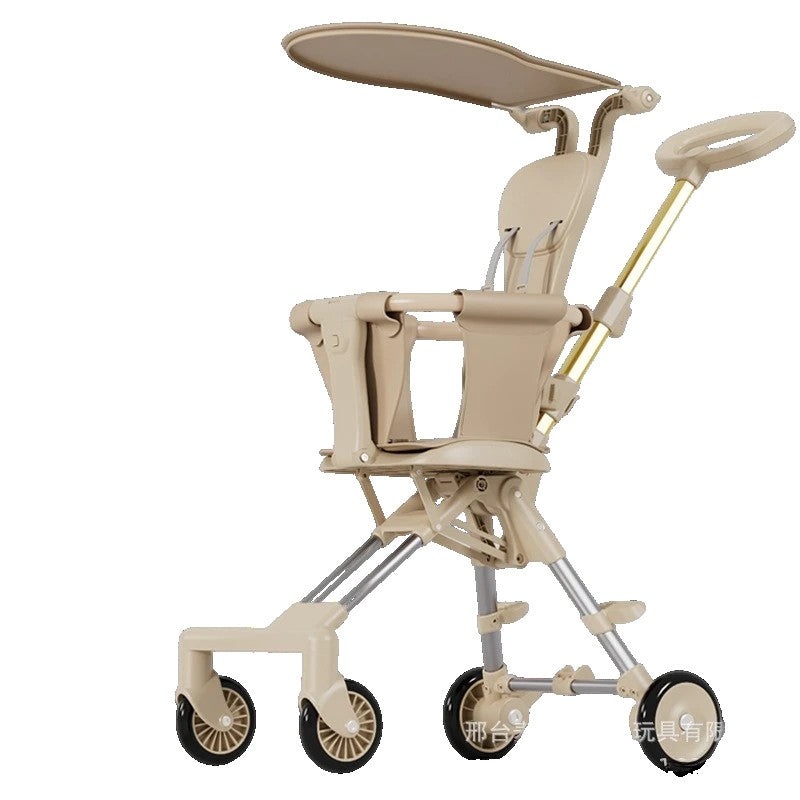 Carucior Pliabil, Flippy, 1-3 Ani, Reversibil, 4 Roti, Parasolar, din Aliaj de Aluminiu + Plastic + Textil, 52 x 42 x