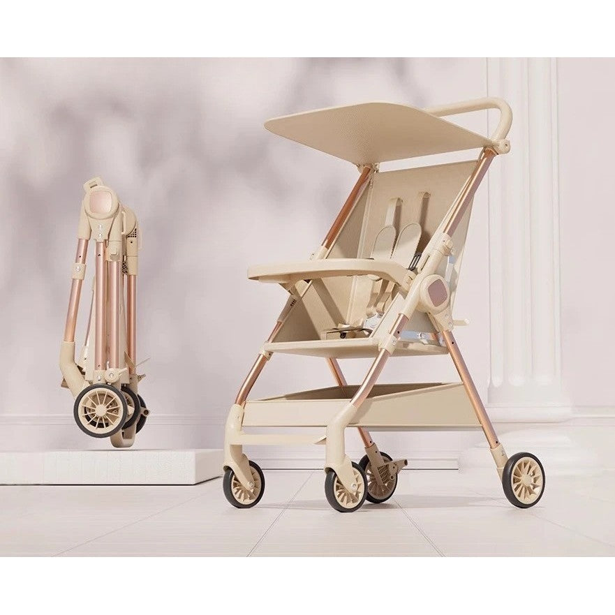 Carut Pliabil, Flippy, Usor, Compatibil cu Avionul, de Plimbat/Dormit, Parasolar, Cutie Depozitare, Tabla de Masa, 93 x