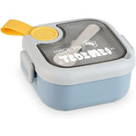Caserola pentru copii Flippy, lunch box, 750 ml, doua boluri, lingura, foarfeca din plastic, rezistenta la scurgeri,