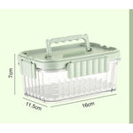 Caserola portabila pentru mancare fresh Flippy, 550 ml, furculita pentru fructe, 7 x 11.5 x 16 cm, capac detasabil