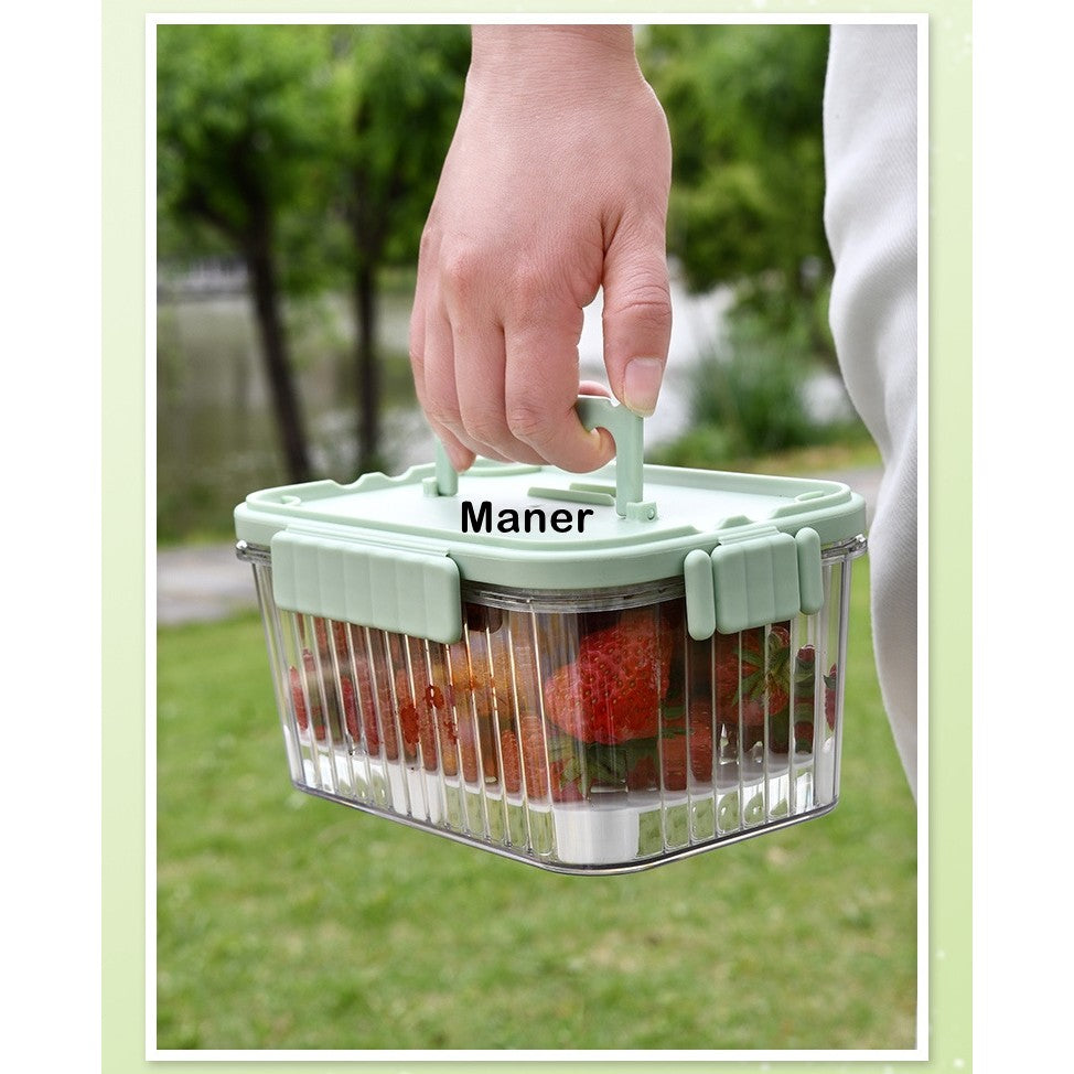Caserola portabila pentru mancare fresh Flippy, 550 ml, furculita pentru fructe, 7 x 11.5 x 16 cm, capac detasabil