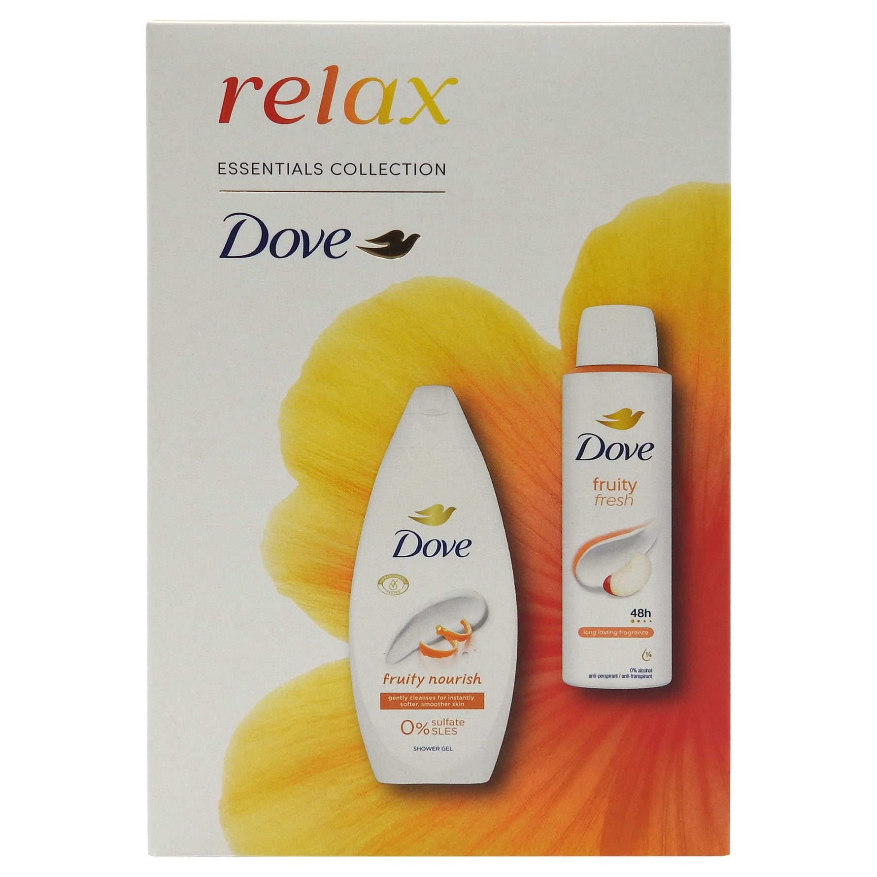 Caseta Cadou, Dove, Gel de Dus 250 ml, Deo150 ml Relax Fruity Fresh