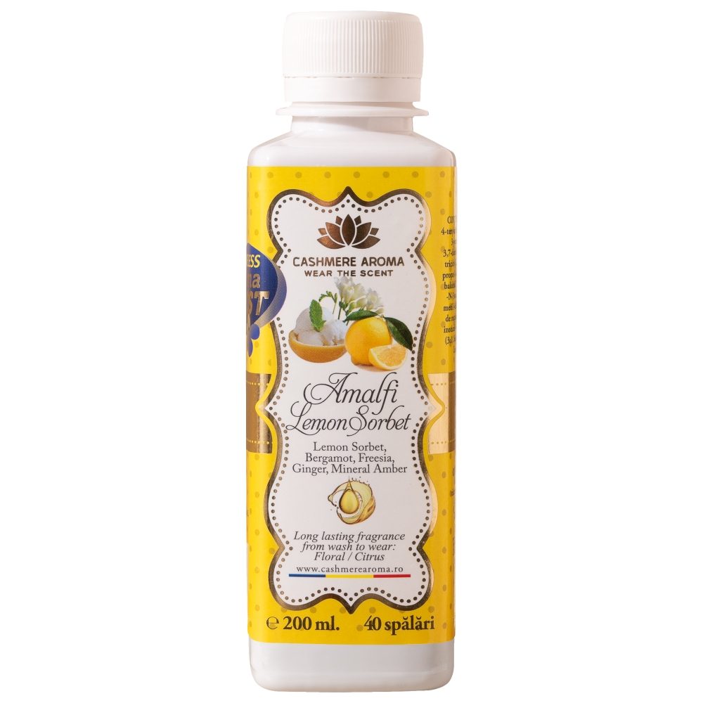 Parfum pentru Rufe, Cashmere Aroma, Amalfi Lemon Sorbet, 200 ml, Pana la 40 Spalari