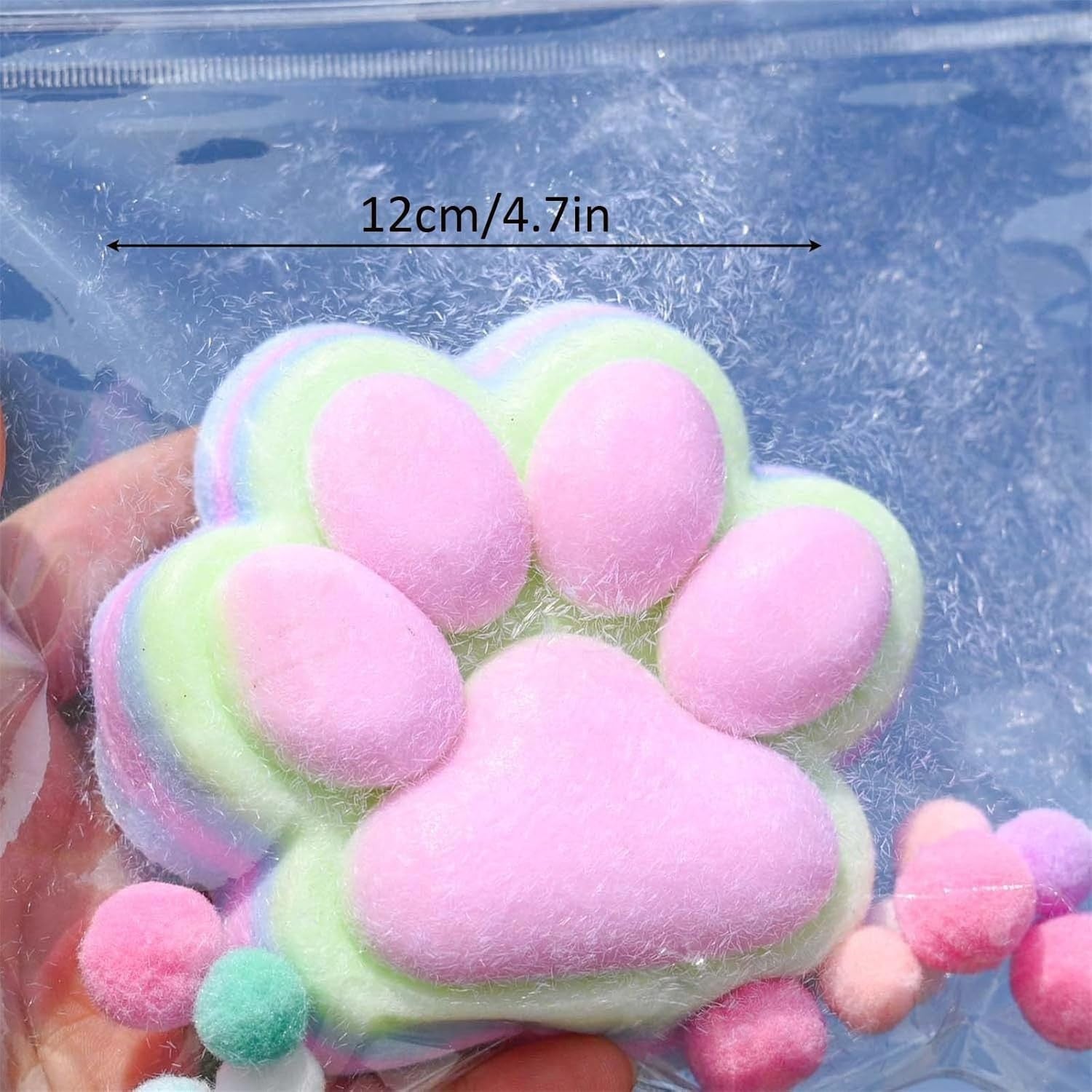 Jucarie Antistres Squishy, Flippy, cu Revenire Lenta, Model Labuta de Pisica Pufoasa, 12.5x10.5 cm, 220g, Squeeze Pinch