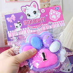 Jucarie Antistres Squishy, Flippy, cu Revenire Lenta, Model Labuta de Pisica, cu Pestisor, 220g, 12.5 x 10.5 cm Squeeze