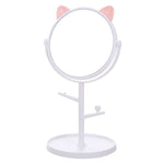 Oglina Cosmetica cu Picior, Flippy, HD, Rotire 360 Grade, 15 cm Diametru, Suport Bijuterii Baza Rotunda + 2 Brate,