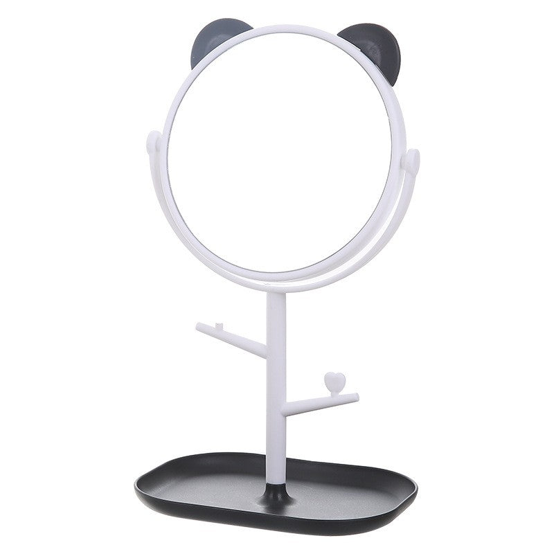 Oglina Cosmetica cu Picior, Flippy, HD, Rotire 360 Grade, 15 cm Diametru, Suport Bijuterii Baza + Brate, Model cu