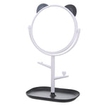 Oglina Cosmetica cu Picior, Flippy, HD, Rotire 360 Grade, 15 cm Diametru, Suport Bijuterii Baza + Brate, Model cu