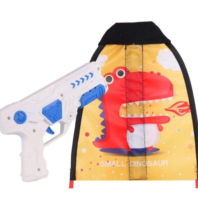 Set 2 Piese Jucarie Interactiva, Flippy, Pistol de Catapultare + Zmeu, din Plastic si Panza, +8 Ani, Impermeabil, Model