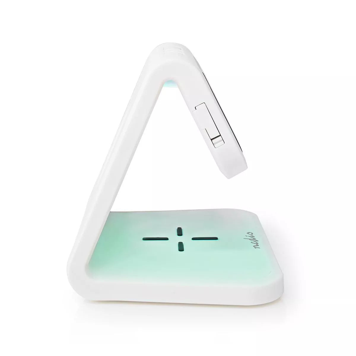 Ceas cu alarma Nedis incarcator wireless Qi lumina multicolora alb