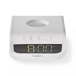 Ceas cu alarma Nedis incarcator wireless Qi lumina multicolora alb
