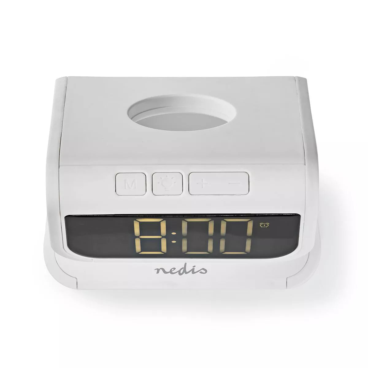 Ceas cu alarma Nedis incarcator wireless Qi lumina multicolora alb