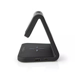 Ceas cu alarma Nedis incarcator wireless Qi lumina multicolora negru
