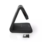 Ceas cu alarma Nedis incarcator wireless Qi lumina multicolora negru