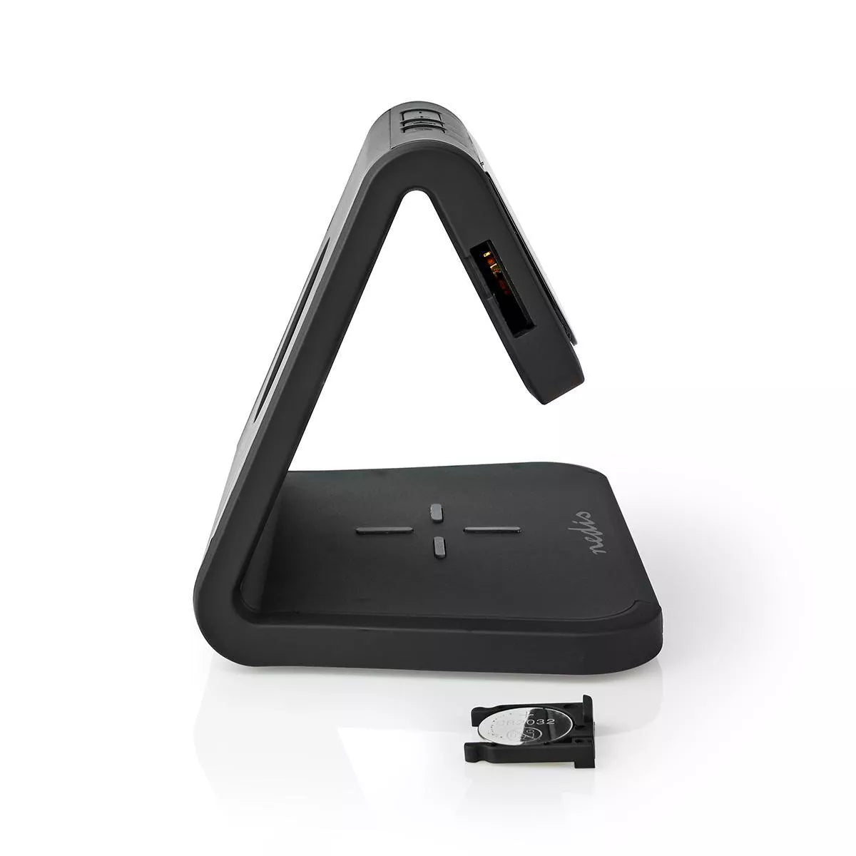 Ceas cu alarma Nedis incarcator wireless Qi lumina multicolora negru