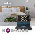 Ceas cu alarma Nedis incarcator wireless Qi lumina multicolora negru