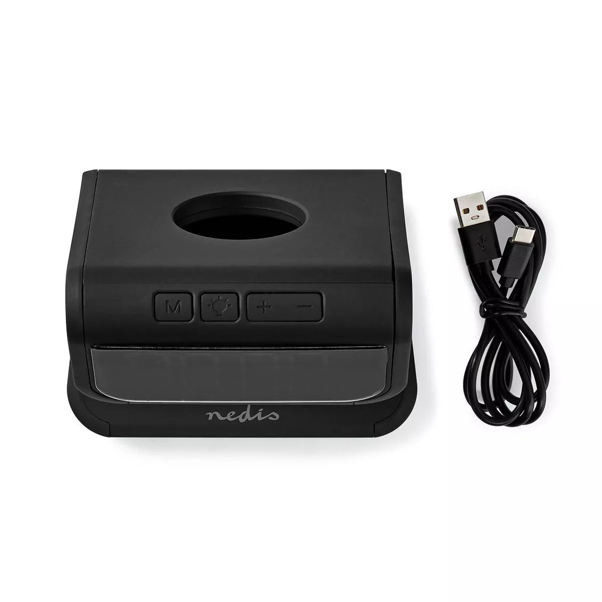 Ceas cu alarma Nedis incarcator wireless Qi lumina multicolora negru