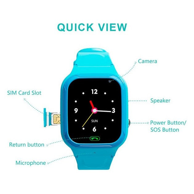 Ceas SmartWatch Pentru Copii, Flippy, Motto LT36, Localizare GPS, Buton SOS, Apel video, Mesaje vocale si text, Camera