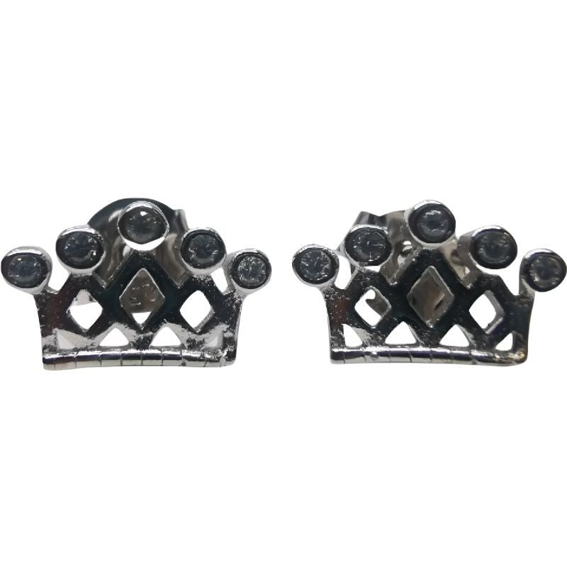 Cercei Argint 925 Coronita cu 5 Pietre, 1.40 g