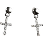 Cercei Argint 925 Cruce cu Pietre, 1.2 g
