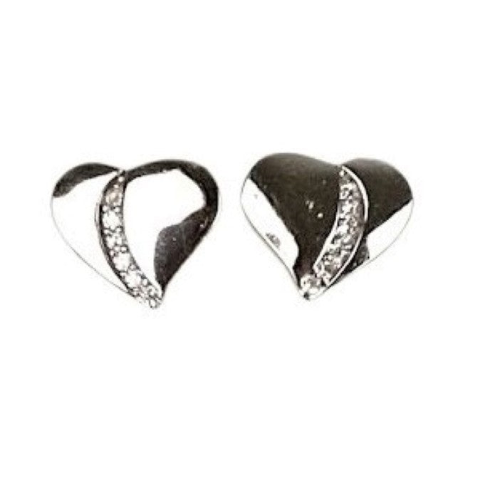 Cercei Argint 925 Inima cu Zirconii, 1.36 g