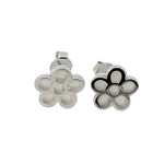 Cercei din Argint 925, Jolie Silver, pentru Dama, Model Floare Cu 5 Petale, 1.74 g, Design Clasic Floral, Argintiu