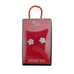 Cercei din Argint 925, Jolie Silver, pentru Dama, Model Floare Cu 5 Petale, 1.74 g, Design Clasic Floral, Argintiu