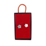 Cercei din Argint 925, Jolie Silver, pentru Dama, Model Floare Cu 5 Petale, 1.74 g, Design Clasic Floral, Argintiu