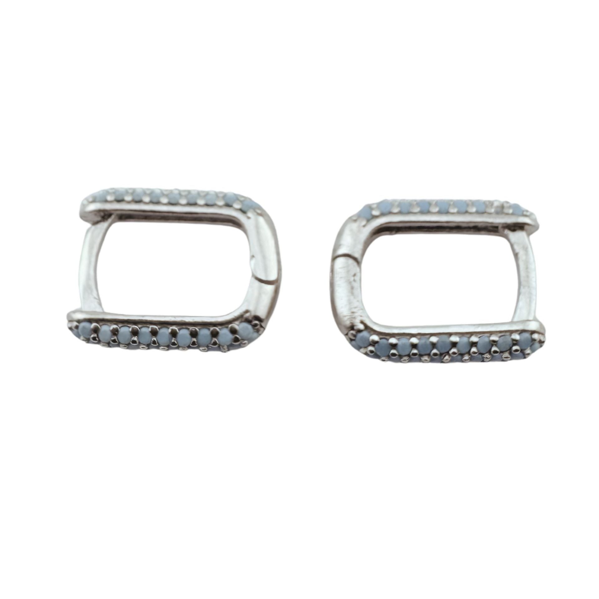 Cercei pentru Dame ,Jolie Silver, Argint 925, Design Modern Minimalist, Model U cu Cristale, 2.31 g, Argintiu/ Argintiu