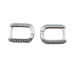 Cercei pentru Dame ,Jolie Silver, Argint 925, Design Modern Minimalist, Model U cu Cristale, 2.31 g, Argintiu/ Argintiu