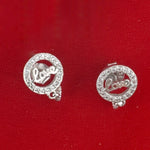 Cercei din Argint 925, Jolie Silver, pentru Dama, Model Love in Cerc cu Cristale, 1.74 g, Design Minimalist Elegant,