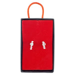 Cercei Dama Argint 925, Jolie, Model Bagheta cu 5 Pietre mici, 1.04 g, Argintiu