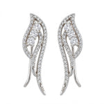 Cercei din Argint 925, Jolie Silver, pentru Dama, Model Aripi pe Lob cu Pietre cu Zirconiu, 3.31 g, Design Fin si