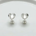 Cercei din Argint 925, Jolie Silver, pentru Dama, Model Inima, 1.27 g, Design Elegant si Romantic, Argintiu