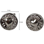 Cercei din Argint 925 Jolie Silver, Model Inima in Cerc, 8 x 8 mm, 1.6 g