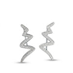 Cercei din Argint 925, Jolie Silver, pentru Dama, Model Sarpe pe Lob cu Pietre, 2.87 g, Design Modern si Elegant,