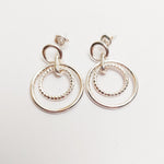 Cercei pentru Dama, Jolie, Argint 925, Model Cerc in Cerc, 5.6g, 2.5 cm x 2 cm, Argintiu