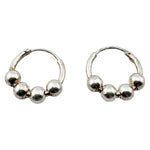 Cercei pentru Dama, Jolie, Argint 925, Model Creole cu 4 Bilute, 12 mm, 1.6g, 1 cm x 1 cm, Argintiu