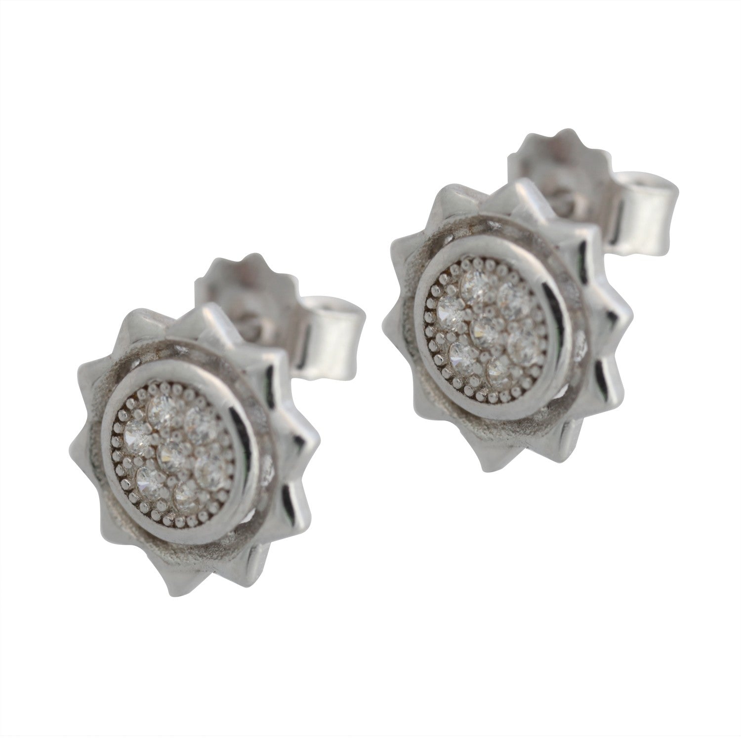 Cercei Soare cu Zirconii, Argint 925, 1.24 g
