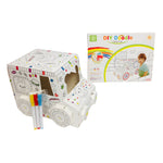 Jucarie Educativa pentru Copii, Flippy, Model Masinuta 3D, Jucarie de Asamblat si Colorat, din Carton, 28 x 20 cm, 3+
