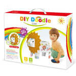 Jucarie Educativa pentru Copii, Flippy, Model Leu 3D, Puzzle 3D de Asamblat si Colorat din Carton, Educativ, 41 x 12 x