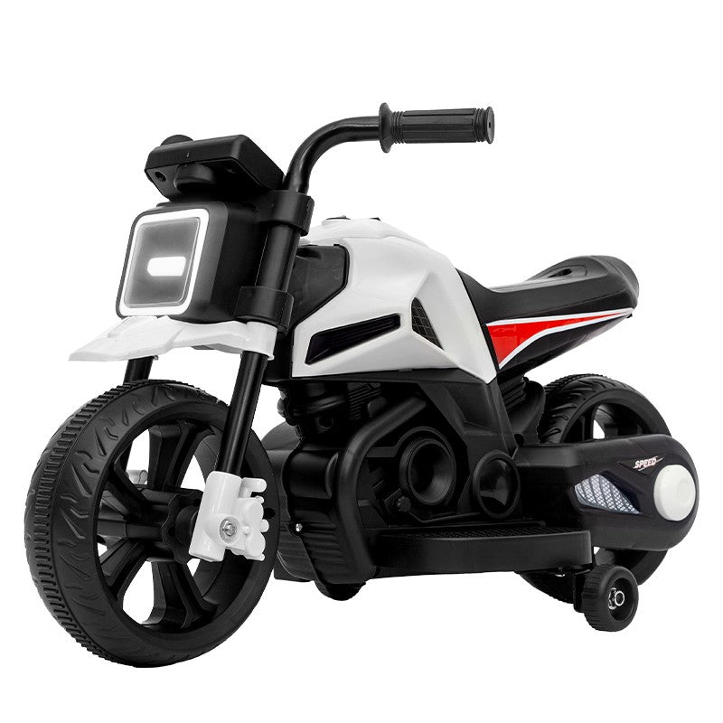Motocicleta Electrica cu 2 Roti Mari si 2 Roti Ajutatoare, Flippy, Acumulator Incarcare, Anti-Rasturnare, Lumini,