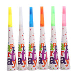 Set 6 Suflatori, Flippy, Colectia Happy Birthday, 20 cm, din Carton, Multicolor