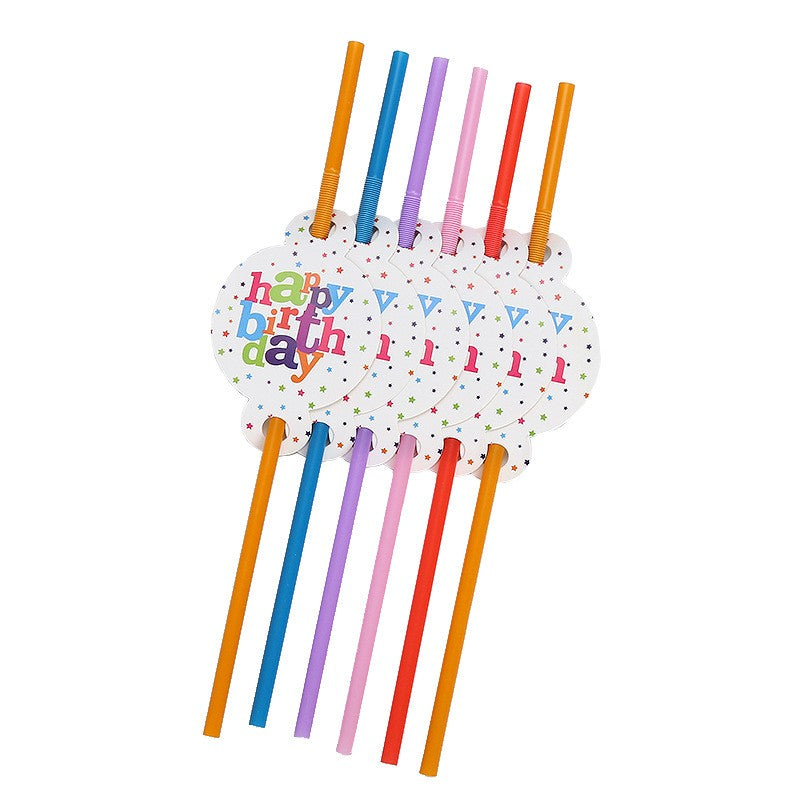 Set 6 Paie, Flippy, Colectia Happy Birthday, 26 cm, din Carton/Plastic, Multicolor